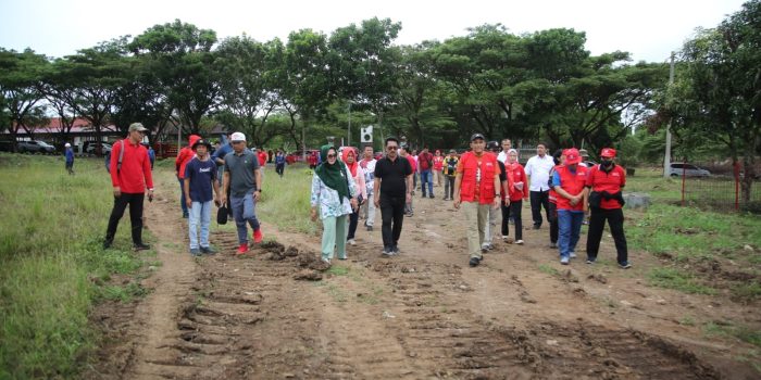 Rombongan PMI Lampung Dan Pemkab Lamsel saat Meninjau Lokasi Event JUMBARA Nasional Ke IX